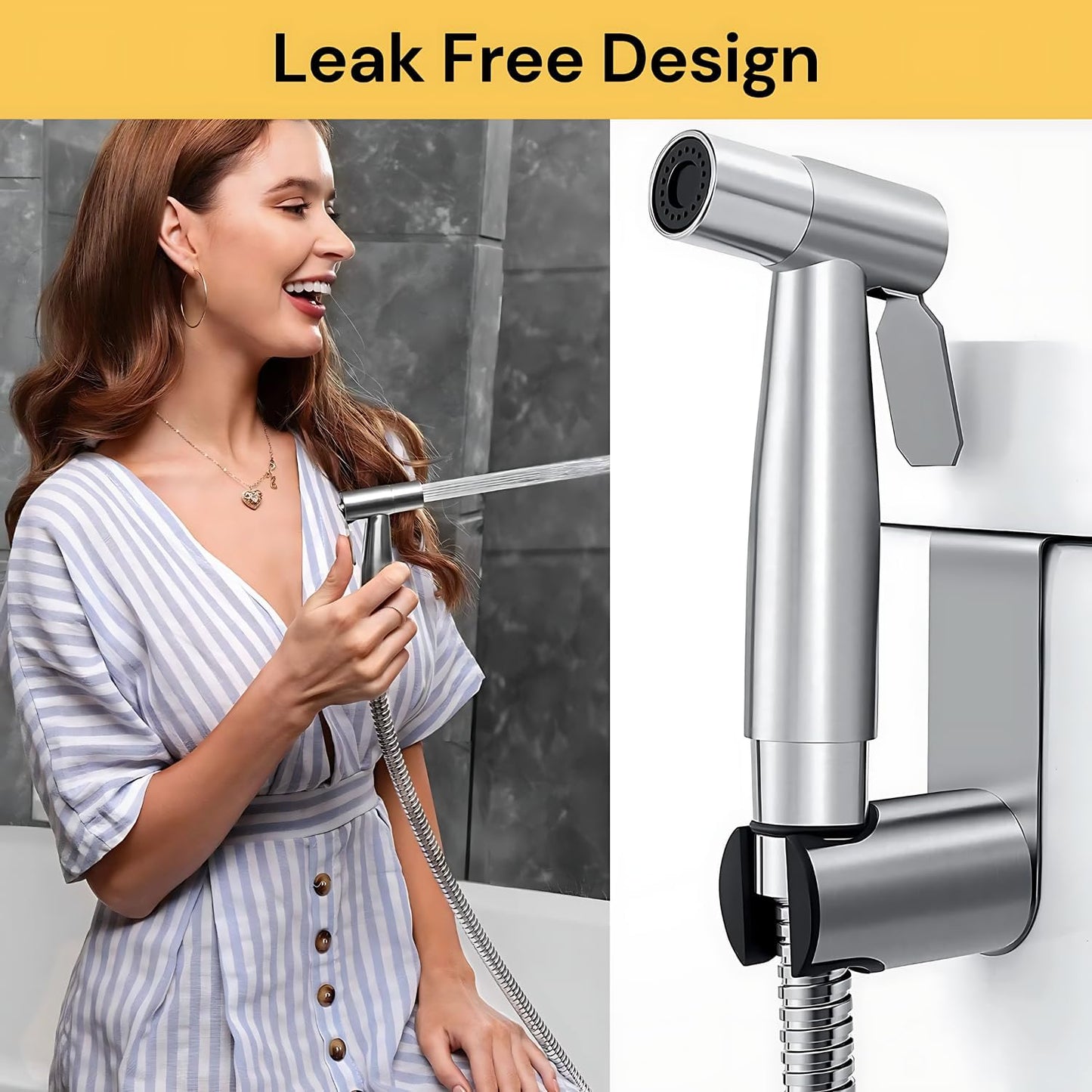 Handheld Bidet Sprayer for Toilet Bathroom Premium Stainless Steel - Adjustable Water Pressure Control Baby Cloth Diaper Sprayer with Superior Complete Bidet Spray Hose Kit