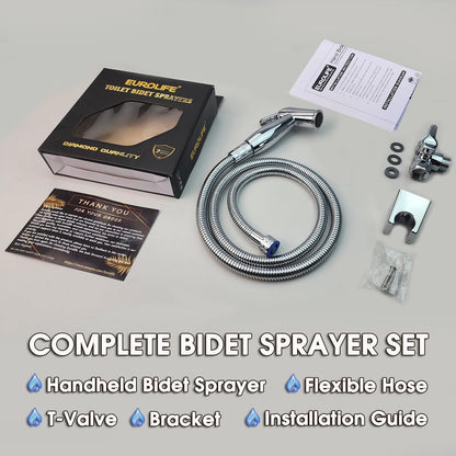 Handheld Bidet Sprayer for Toilet, Lockable Push Button, ABS Bidet Sprayer Set with Hose & T-Valve, Easy Install - Niken Color