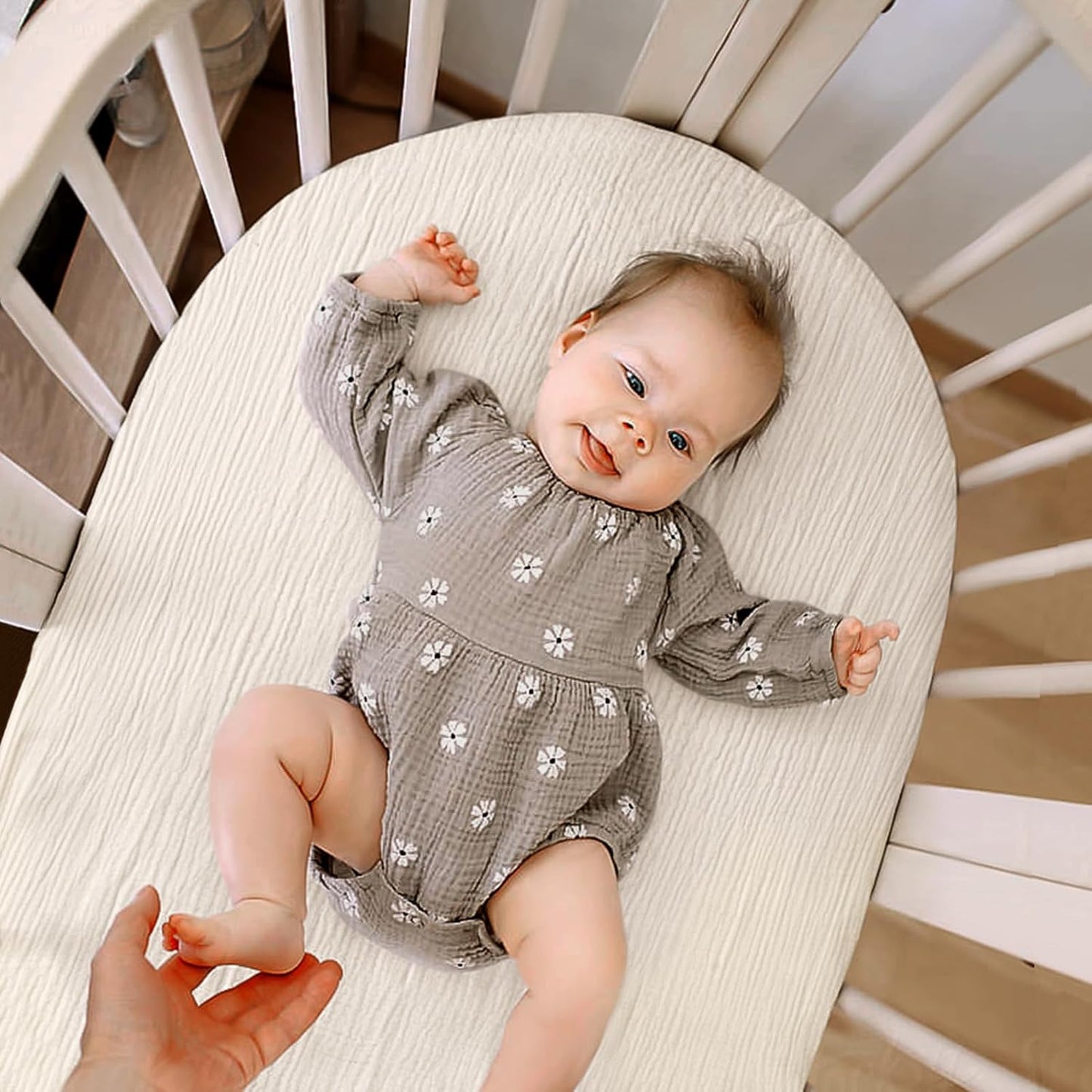 lulumoon Muslin Bassinet Sheets for Baby: Soft Bedside Sleeper Bassinet Fitted Sheets for Boys and Girls