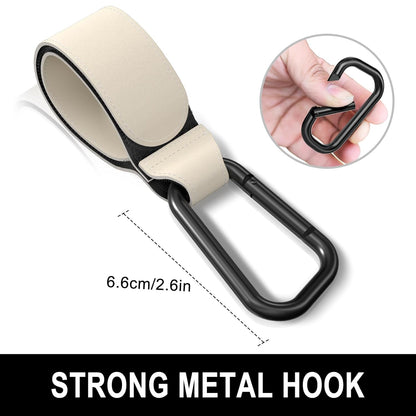 Baby Stroller Hooks for Hanging Bags, Universal Stroller Clips Accessories, Mommy Hook for Diaper Bag, Shopping Cart, Purse, Backpack - 2 Pack, Abstract Leaf
