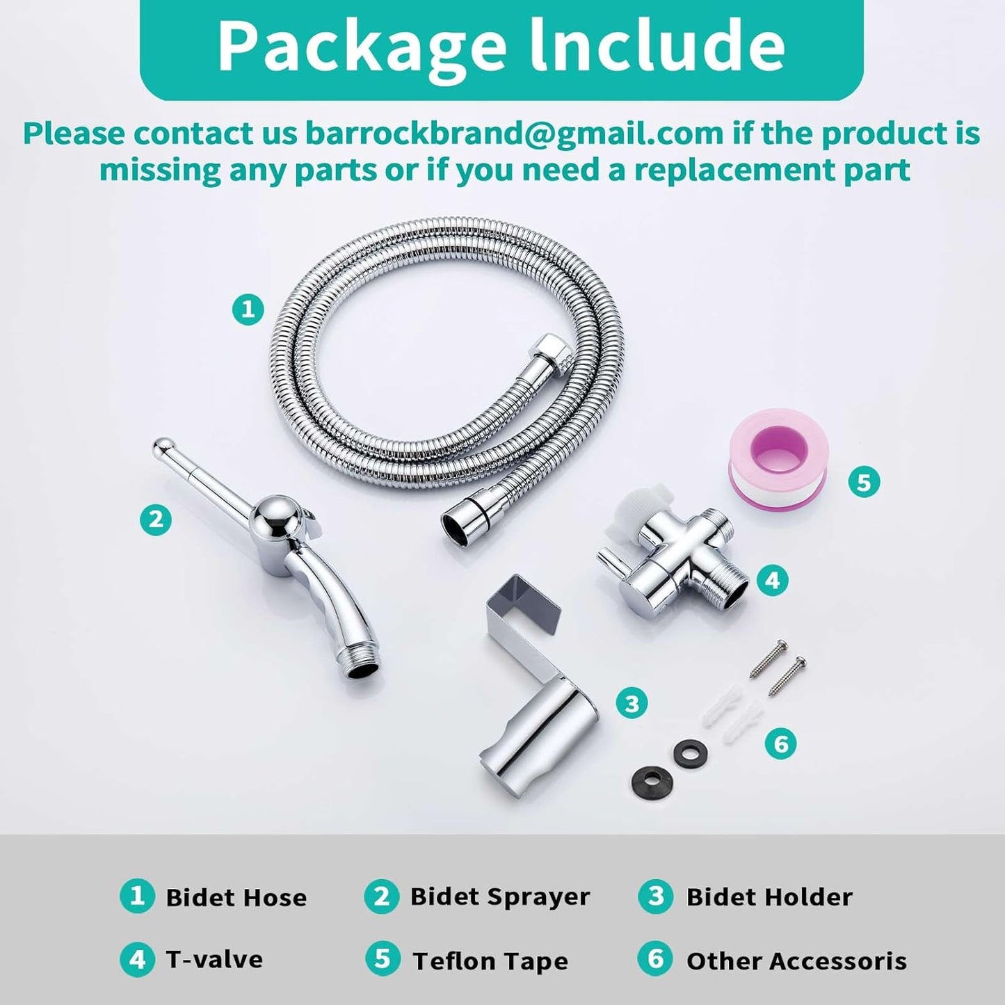BARROCK Advanced Handheld Bidet Sprayer Set for Toilet, Bathroom Ergonomic Jet Bidet Spray Attachment Kit for Muslim Shower, Feminine Hygiene, Bathing Pets and Washing Baby Cloth Diaper, Matte Black