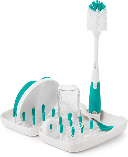 OXO Tot Travel Size Drying Rack with Bottle Brush- Gray