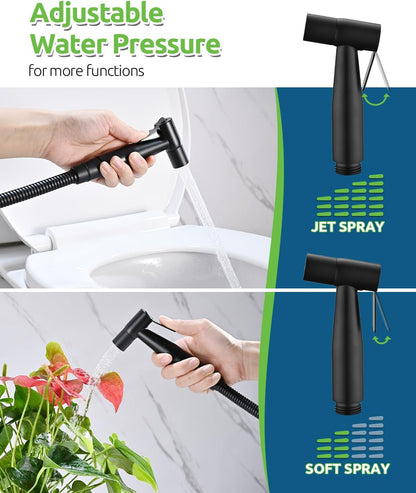 Handheld Bidet Sprayer for Toilet, Muslim Shower Water Jet Spray for Toilet, Bidet Faucet Cloth Diaper Sprayer for Baby Wash, Adjustable Water Pressure with Bidet Hose for Feminine Wash
