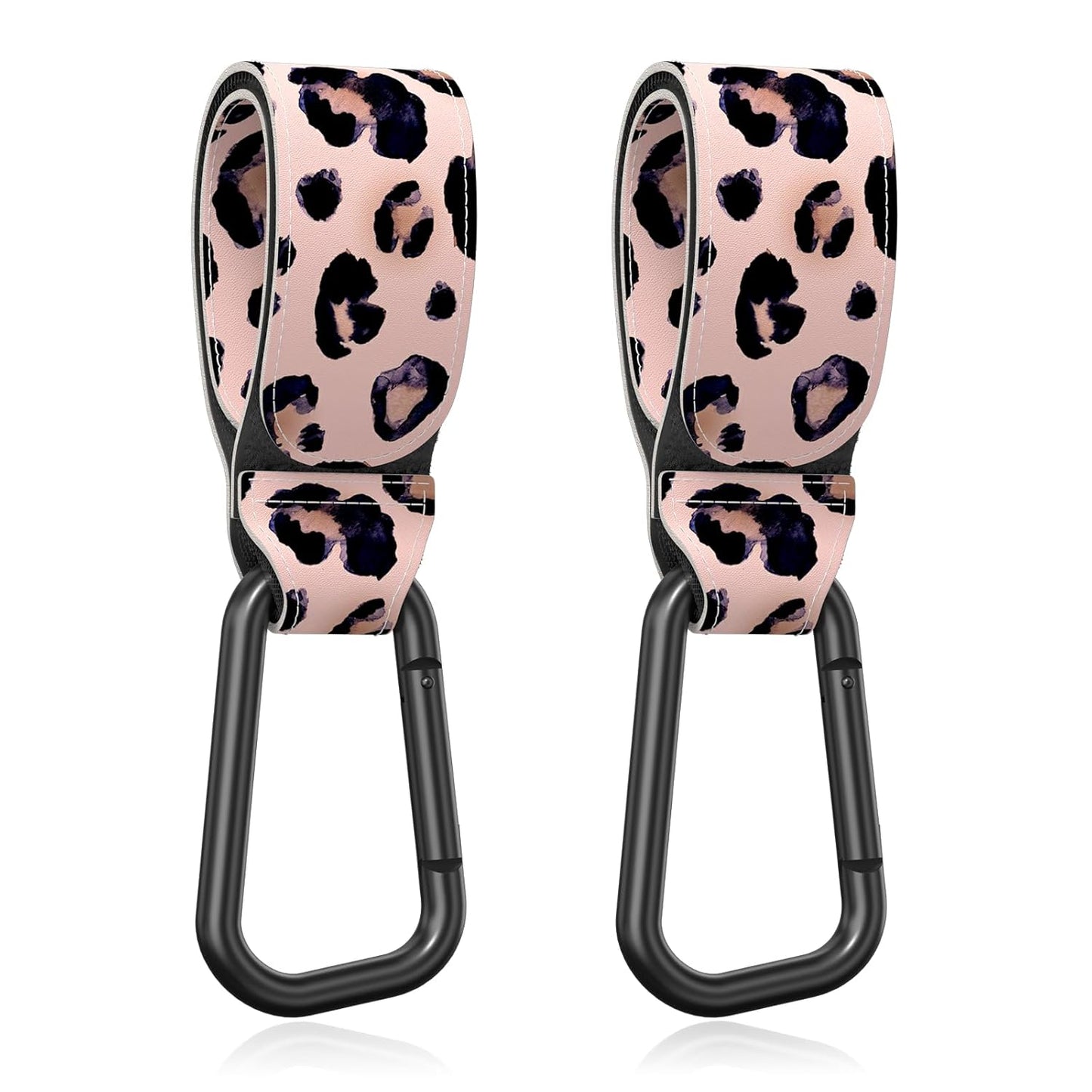 Baby Stroller Hooks for Hanging Bags, Universal Stroller Clips Accessories, Mommy Hook for Diaper Bag, Shopping Cart, Purse, Backpack - 2 Pack, Abstract Leaf