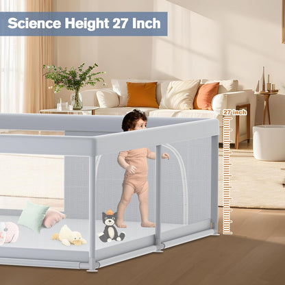 Large Baby Playpen for Babies and Toddlers, Playpen 74×50, Large Baby Play Yards Indoor & Outdoor, Sturdy Safety Baby Play Pen with Soft Breathable Mesh, Toddlers Activity Center with Anti-Slip Base