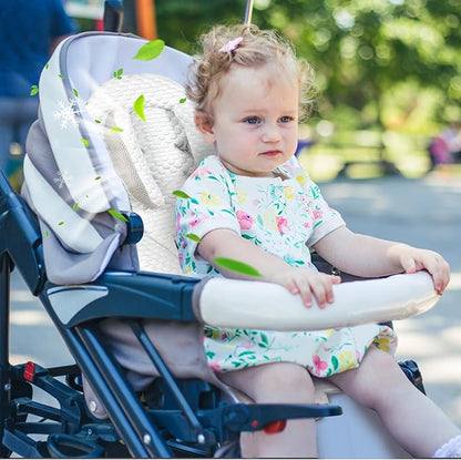 KAKIBLIN Infant Car Seat Insert, Baby Car Seat Head Neck Body Support, Breathable Newborn Car Seat Insert, 2-in-1 Reversible Stroller Pad or Girls Boys,Strollers,Car Seat,High Chair,Swing