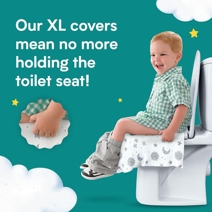 Eli with Love 20 Pack Extra Large Disposable Toilet Seat Cover (Floral) – Toddler Toilet Covers for Full Coverage On Toilet or Potty – Ideal Travel Toilet Seat Covers for Kids and Adults