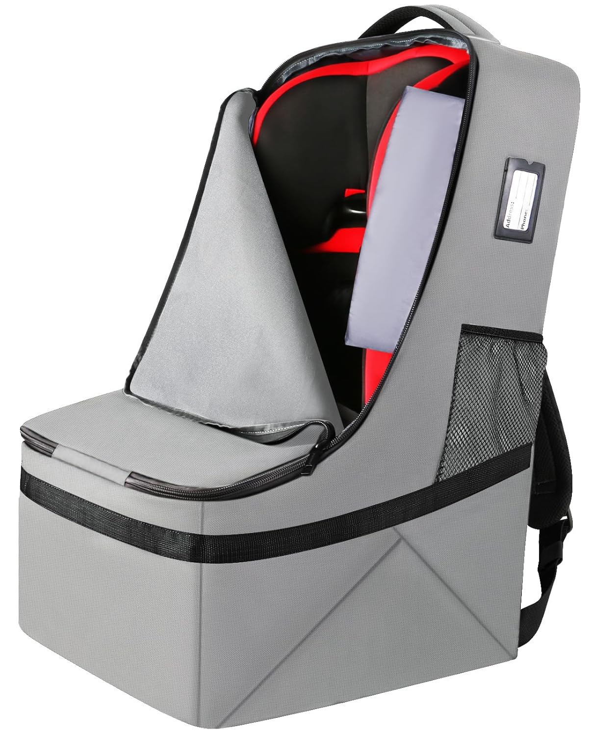 YOREPEK Padded Car Seat Travel Bag Backpack for Airplane, Heavy Duty Car Seat Bags for Air Travel, Carseat Cover for Airplane Travel with Shoulder Strap, Car Seats Carrier for Airport, Black
