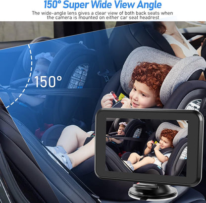 Itomoro Baby Car Camera USB Plug, 4.3" HD Car Baby Monitor with Camera Night Vision, Safety Seat Baby Car Mirror for Rear Facing 5 Mins Easy Installation