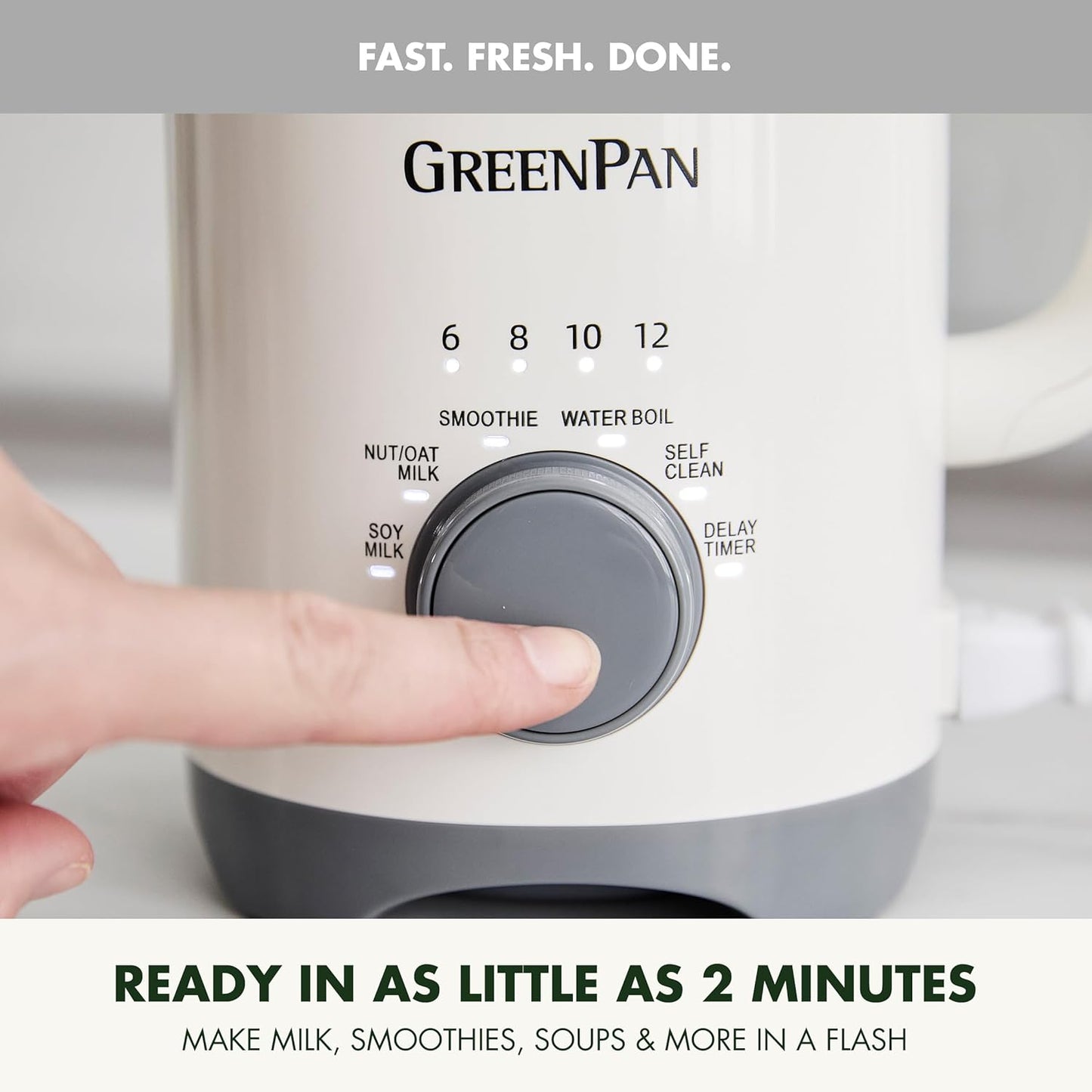 GreenPan 30oz Nut Milk Maker Machine, 15-in-1 for Homemade Almond, Oat, Soy, Coconut, Plant-Based Non-Dairy Beverages, Soups, BPA-Free Glass, Automatic Self-Clean, Delay Start, Pink
