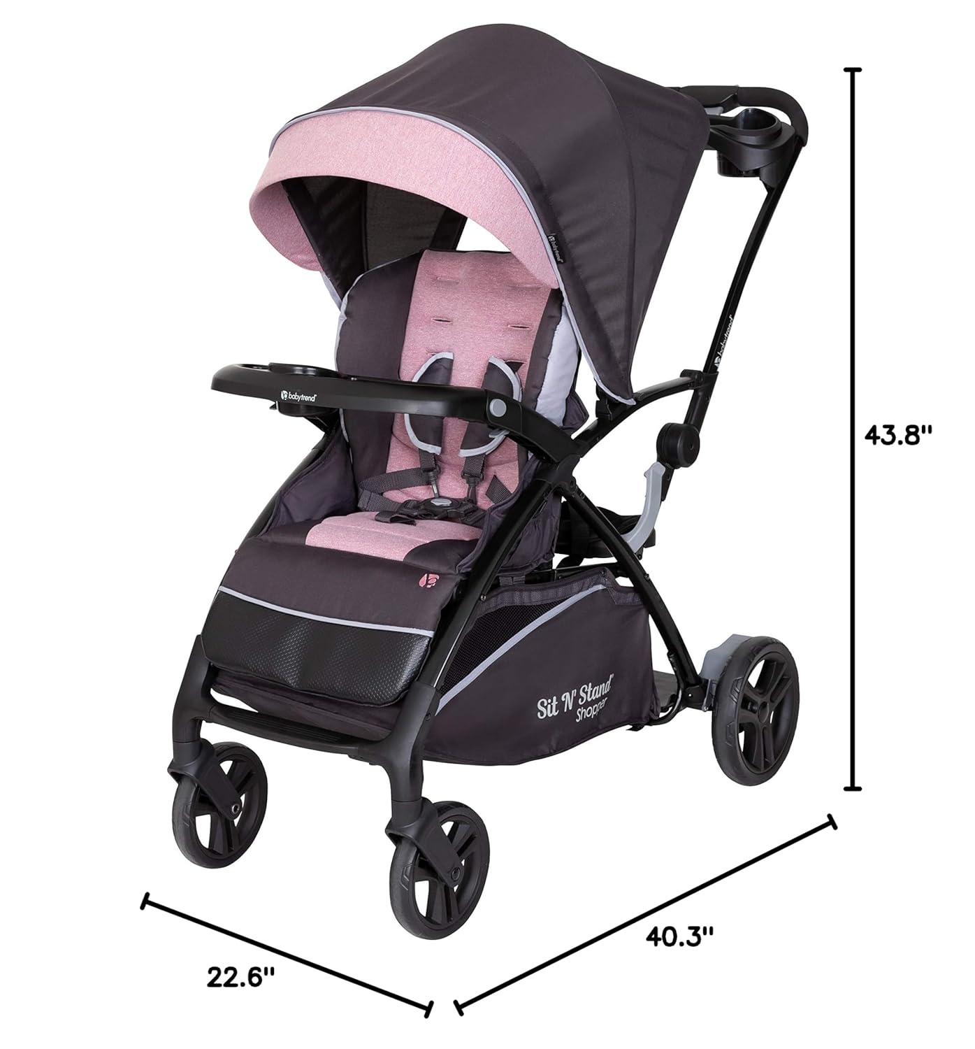 Baby Trend Sit N' Stand® Double 2.0 Stroller, Dash Black