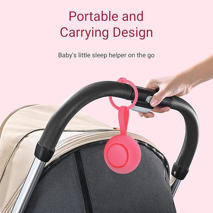 Portable Baby Sound Machine [White Noise for Babies Kids Adults][Timer Function][12 Soothing Sounds] 15 Hours Battery Life, Travel,Registry Gift,Shower,Clips on Baby Stroller.Rose