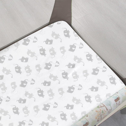 Pack and Play Sheets, 2 Pack Mini Crib Sheets, Stretchy Playard Fitted Sheet, Compatible with Graco Pack n Play, Soft and Breathable Material, Planet & Flower