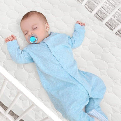 Mini Crib Mattress Protector Sheets Waterproof 2 Pack, Quilted Pack and Play Mattress Pad Cover Fits for Mini Crib/Playen/Pack and Play Mattress, White, 38"x24"