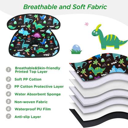 Piddle Pad Car Seat Liner, Waterproof Soft Car Seat Protector for Potty Training, Travel-Friendly Baby Toddler Carseat Cover, Machine Washable Liner for Spills, Potty Accidents (Blue, 2PC)