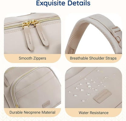 mommore Neoprene Diaper Bag Backpack Small Lightweight Baby Diaper Bags Water Resistant Diaper Backpack for Boys Girls Newborn with Changing Pad, Stroller Straps