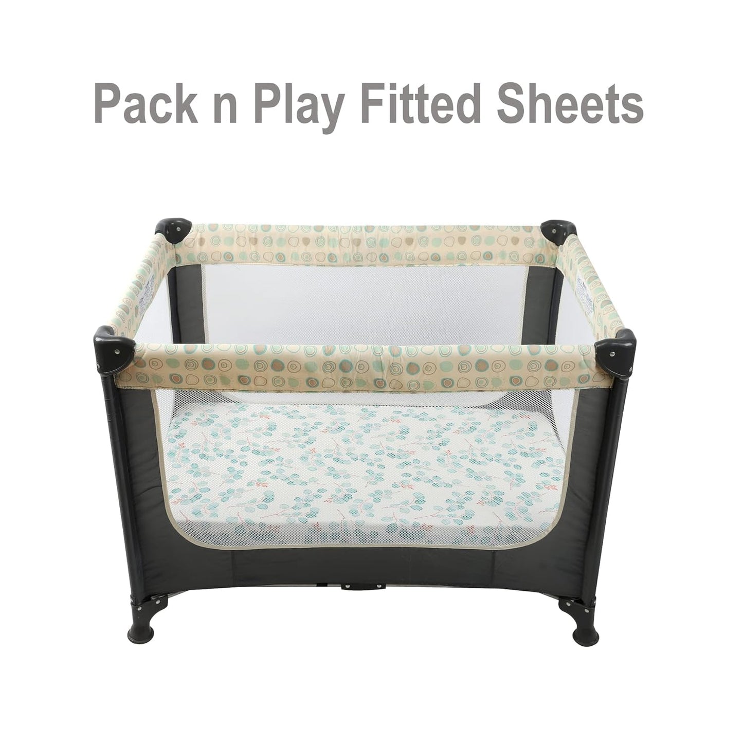 Onacosht Pack and Play Sheets 3 Pack for Baby Boy, Stretchy Jersey Knitted Portable Mini Crib Sheets Playard Mattress Cover, Woodland Animal Elephant Fox Lion Bear Giraffe Zebra Printing