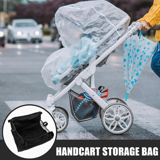 2pcs Universal Stroller Basket Attachment Large Capacity Under Stroller Storage Bag for Trend Wagon Accessories and Easy to Install Organizer for Stroller Storage