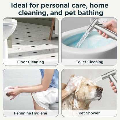 Handheld Bidet Sprayer for Toilet, Stainless Steel Jet Spray Kit Adjustable Pressure, Leak-Proof Jet Spray, Feminine Wash & Muslim Shower, Wall/Toilet Mount, Used for RV Toilets