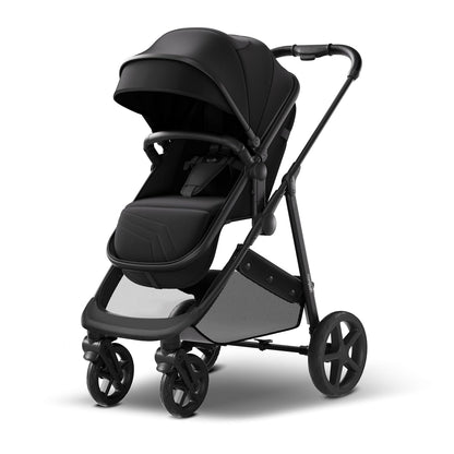 Mompush Baby Stroller, Convertible 2-in-1 with Bassinet Option, Infant Car Seat Compatible, Includes Adapter - Sturdy Full-Size Infant Stroller for Family Adventures