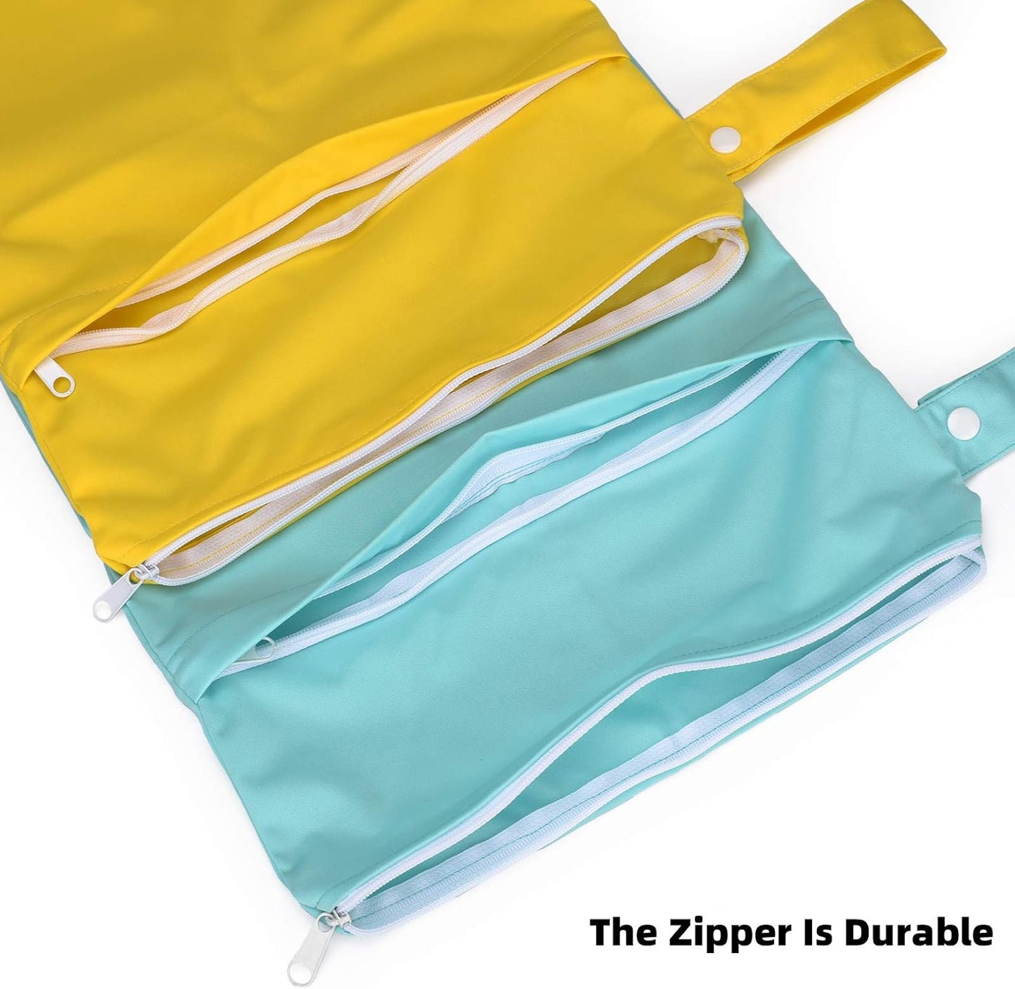 Wet Dry Bags 2-Pack with Cute Dolphin Print - Waterproof Travel Organizer for Swimming Pool Beach Gym Baby Cloth Diapers Swimwear with Dual Zippers