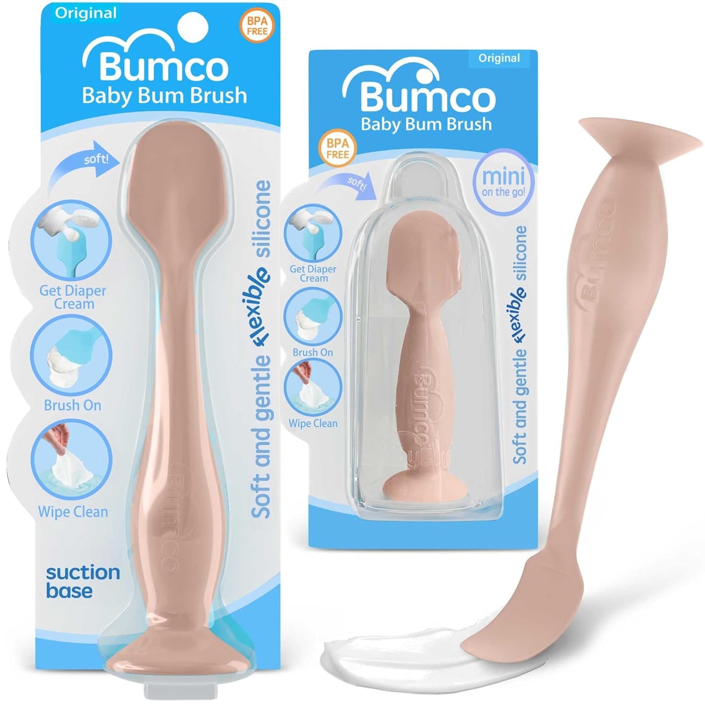 Bumco Diaper Cream Spatula - BPA-Free Diaper Bag Essentials, Soft Butt Spatula Baby, Mom-Invented Butt Paste Spatula, Bumco Diaper Cream Spatula, Flexible Diaper Cream Applicator, Baby Bum Brush