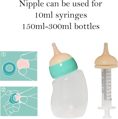 Doggiema Puppy Bottles,Silicone Feeding Nipple and Syringes for All Breed of Puppies and Other Animals Dongdong pet
