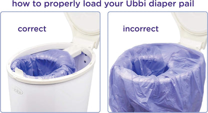 Ubbi Diaper Pail Plastic Bags, Disposable Baby Waste Bags, 3 Pack, 75 Count, 13-Gallon Bags
