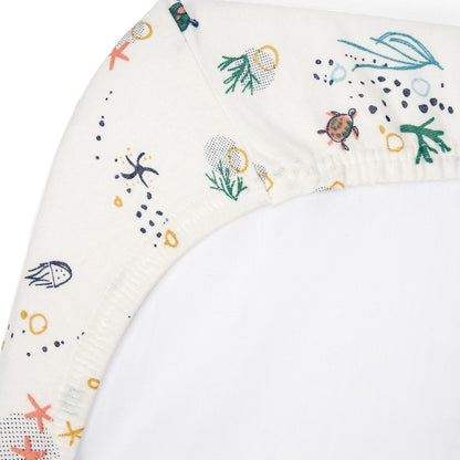 Tutti Bambini Premium Bassinet Sheets (2 Pack) - Soft & Breathable Bamboo Jersey, Double-Strength Bedside Sleeper Sheets, Fits Mattresses from 20.8 x 31.5 in to 23.6 x 35.4 in (Our Planet)