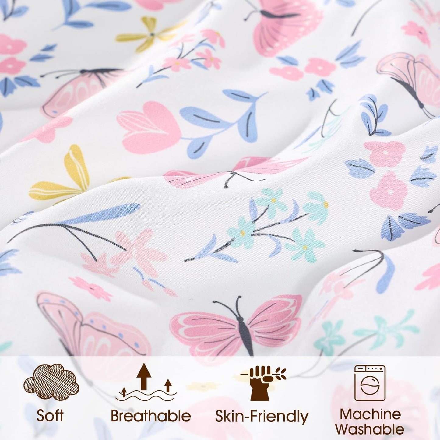 PHF 3 Pack Soft Mini Crib Sheets, Floral & Animal Pack N Play Sheets for Baby Boys Girls, No Slip Universal Fit for Pack N Play, Playard, Portable and Mini Crib Mattresses,Floral & Animal