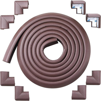 Foam Corner Protector for The Fireplace Hearths Edge and Corner Guard, with Retardant Materials Foam Safety Bumpers Baby Proofing (Coffee)