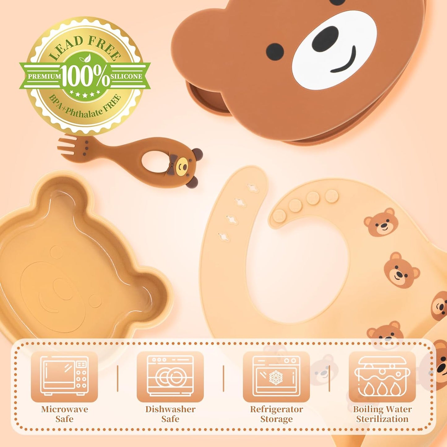 Silicone Baby Feeding Set 21 Pcs, Baby Led Weaning Supplies, Baby Feeding Supplies Set BPA Free, Essentials for Newborn Gift Mixed