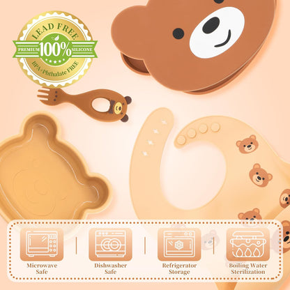Silicone Baby Feeding Set 21 Pcs, Baby Led Weaning Supplies, Baby Feeding Supplies Set BPA Free, Essentials for Newborn Gift Mixed