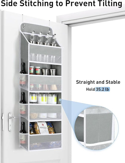 Yecaye 1 Pack Over the Door Organizer, 35.2lbs Load Toy Stuffed Animal Storage, Swing-proof Hanging Bathroom Organizers and Storage for Nursery Newborn Baby Essential Stuff Dorm Room Essentials
