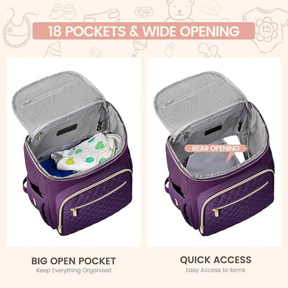 LOVEVOOK Diaper Bag Backpack Large Capacity Baby Bag with Portable Changing Pad, Multifunction Baby Travel Backpack