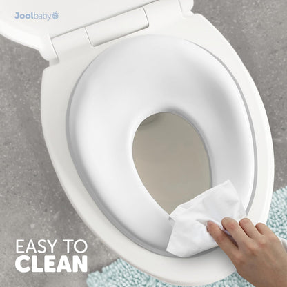 Jool Baby Potty Training Seat for Boys and Girls, Fits Round & Oval Toilets, Non-Slip with Splash Guard, Includes Free Storage Hook (Gray)
