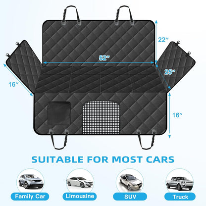 Kytely Dog Car Seat Cover for Back Seat,600D Heavy Duty Dog Hammock for Car with Side Flap,100% Waterproof Pet Backseat Cover, Anti-Scratch Nonslip Pet Seat Protector for Cars Trucks and SUV