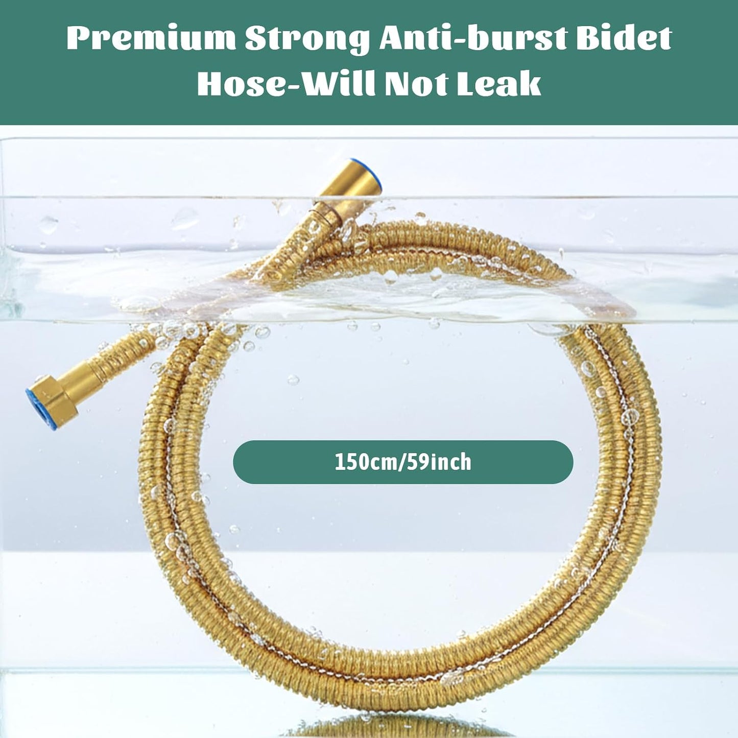 SHENLIU Gold Handheld Toilet Bidet Sprayer for Toilet, Adjustable Water Pressure Control with Bidet Hose for Feminine Wash, Stainless Steel Bathroom Bidets Toilets Sprayer for Cloth Diaper Baby Wash