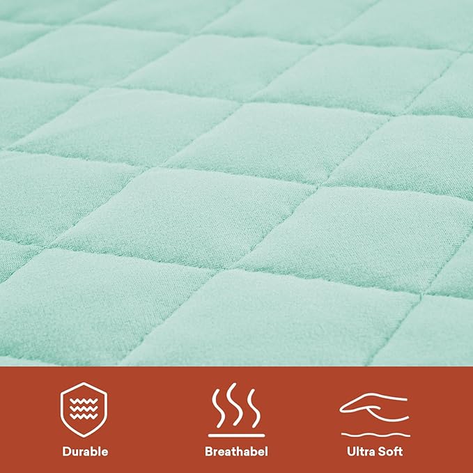 Quilted Crib Mattress Protector (2-Pack), Soft Toddler Mattress Pad Cover, Fits Standard Baby Crib Mattress 52x28''