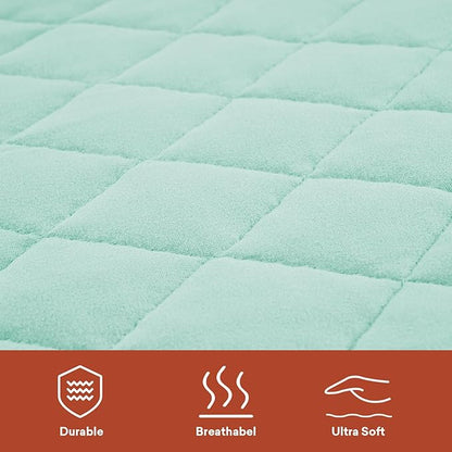 Quilted Crib Mattress Protector (2-Pack), Soft Toddler Mattress Pad Cover, Fits Standard Baby Crib Mattress 52x28''