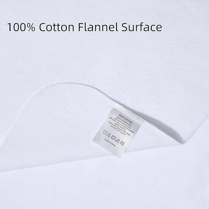 2 Pack Waterproof Crib Pad, 34" x 54", Reusable Incontinence Flannel Crib Protector for Baby, Toddler, Elders and Pets - White