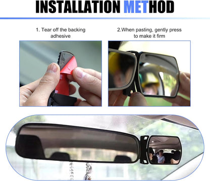 Car Interior Rearview Mirror, HD Rotatable and Adjustable Baby Seat Mirror, for Observing Rear Row, Universal for Most Cars (White)