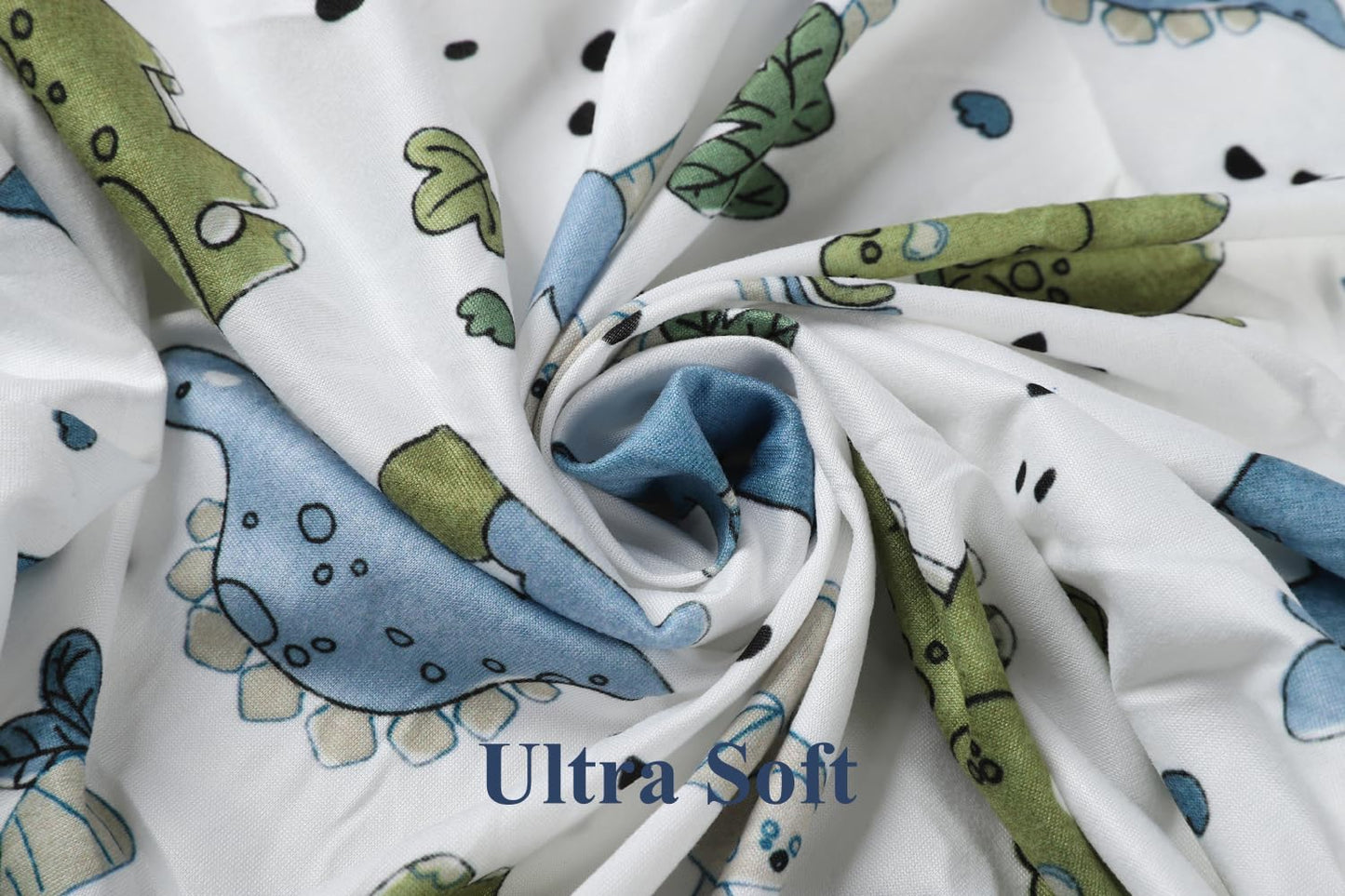 Bassinet Sheet Set 2 Pack Snug Fitted Bedside Sleeper Bassinet Sheets, Stretchy Ultra Soft, Unisex Boy Girl, Light Blue & Dinosaur