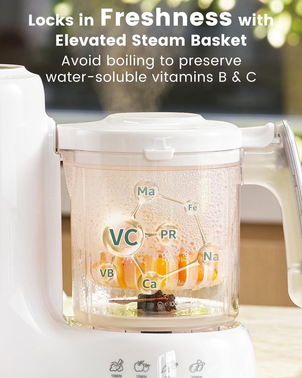 Grownsy Baby Food Maker with Steam Basket, One Step Baby Food Processor Steamer Puree Blender Grinder Mills Machine, Auto Cooking Grinding and Sterili-zing for Healthy Homemade Baby Food, Blue
