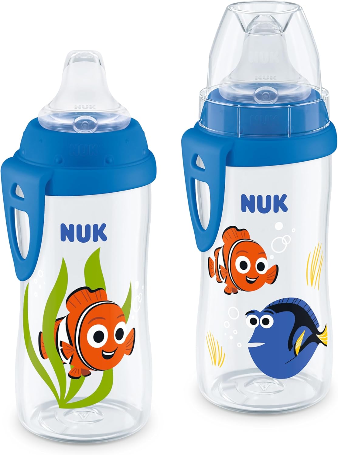 NUK Active Sippy Cup, 10 oz, 2 Pack, Disney's Cars, Lightning McQueen, BPA-Free, Spill-Proof, Transition Cup