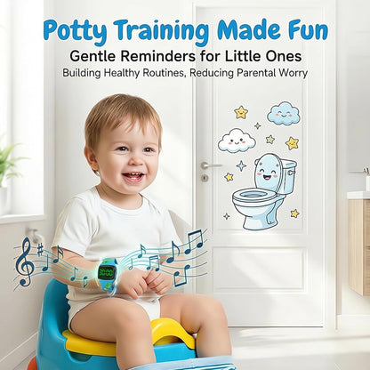 Potty Training Watch for Toddlers, Cute Apple-Shaped Design with 5 Timing Modes (30-180min), Music & Flash Reminders, Magnetic Charging, Compact Screen, Splash-Proof, Gifts for 3-7 Year Old Girls Boys