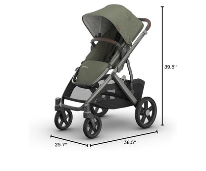 UPPAbaby Vista V3 Convertible Single-to-Double Stroller for Baby & Toddler, 30+ Configurations, Car Seat Compatible, All-Wheel Suspension, XL Basket – Owen (Mocha Mélange/Carbon Frame)