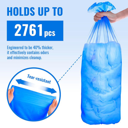 Compatible with Diaper Genie Pails Diaper Pail Refills | 3 Pack Lemon Scent Continuous Long-Roll Liner Refills | Leak-Resistant Odor-Control Disposal Bags for Baby | Easy Cut & Tie Design
