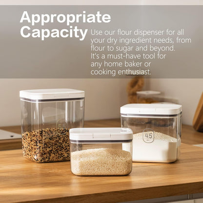 Flour Container - 5.5 L /5.81qt/5kg Large Flour Dispenser Keep Your Flour Fresh and Dry Easily with Kitchen Essential