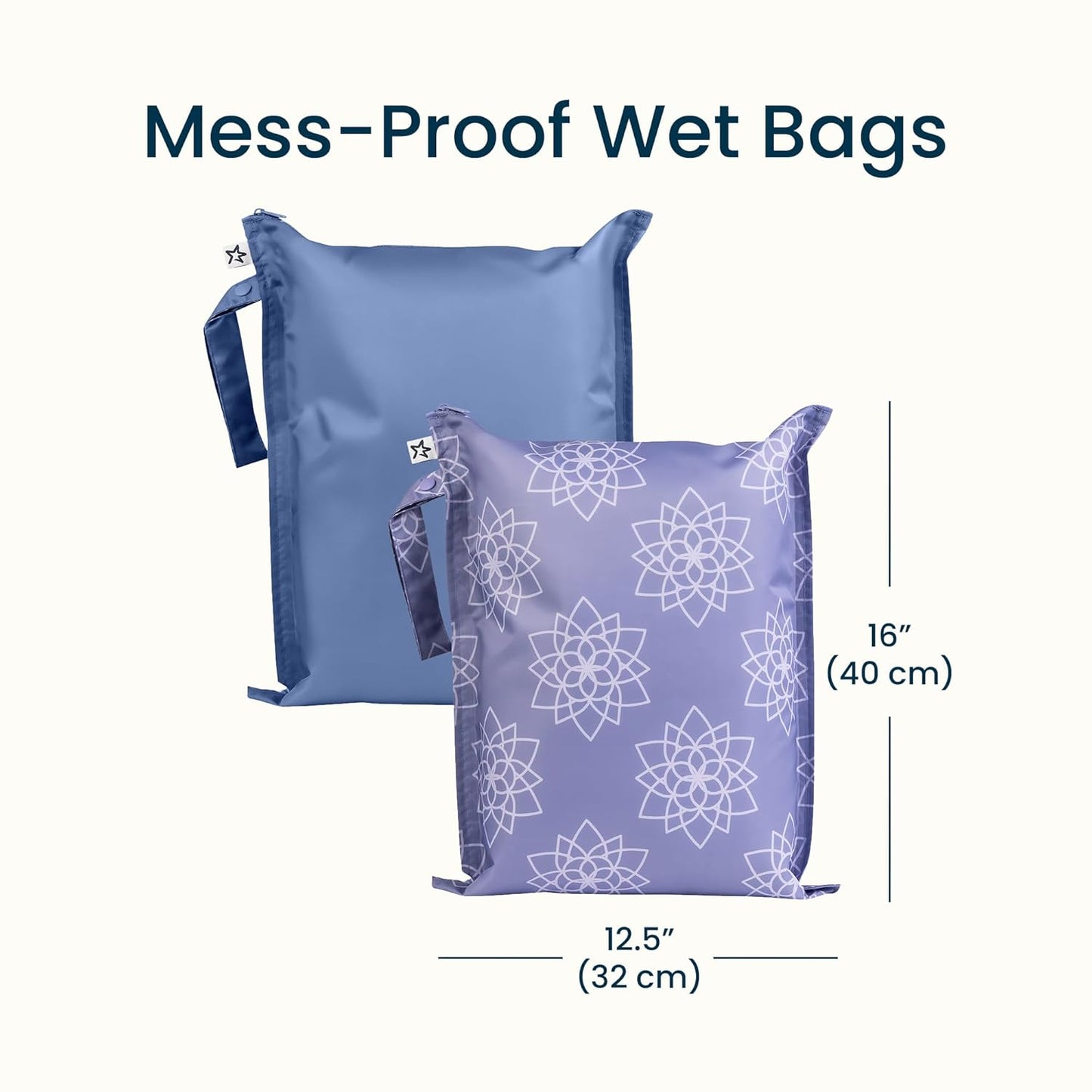 Tiny Twinkle Mess Proof Wet Bags | 2-Pack Reusable Waterproof Wet Bags for Swimsuits | Baby Clothes | Travel & Diaper Bag (Pink, Brown Checkers) - Colors B